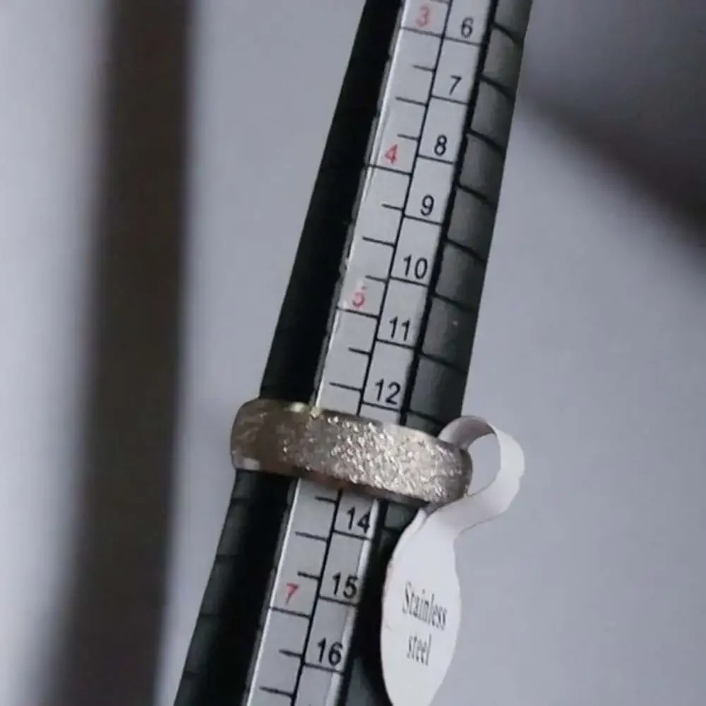 Stainless Steel Glitter Textured Ring
